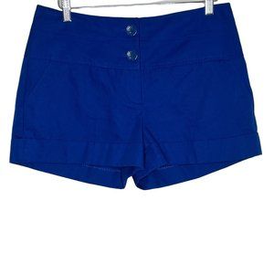 The Limited Womens High Waist Cotton Shorts Flat Front Pockets Blue Size 12